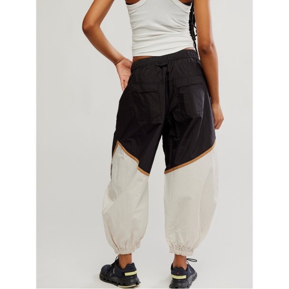 NWOT Free People Movement Freeflow Embroidered Pants in Black Combo - Picture 4 of 7